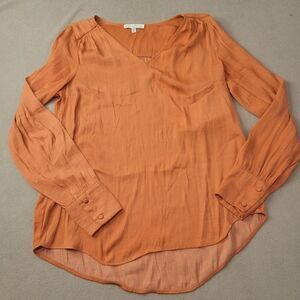 Maison d’ Amelie Paris Orange Button Down Shirt Blouse Size XS